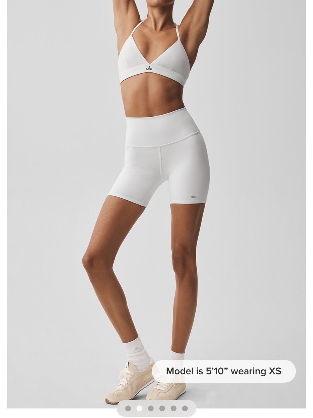 ALO Yoga White High-Rise Bike Shorts
